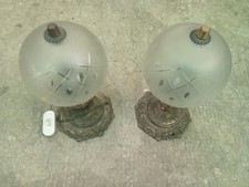 Lampshade bedside lamps pair