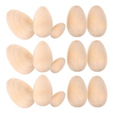 15 pezzi di uova di simulazione Uova di legno fai da te Oggetti di scena Uova