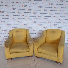 Poltrone Vintage Gialle con Braccioli Set 2 Poltrone Italia Design Anni 40