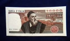 1975 ITALIA RARA Banconota 20000 lire Tiziano UNC GEM QUALITÀ PERFETTA