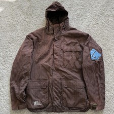 Giacca Burton Uomo XL Marrone The White Collezione Snowboard Sci Cappotto con Cappuccio