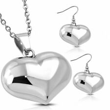 Ciondolo a Forma di Cuore Amore IN Acciaio Inossidabile E Paio Riccioli Dorata