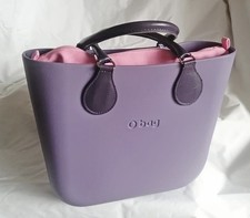 O bag MINI - Borsa Nuova Originale O bag col. VIOLA Int. ROSA Manici VIOLA