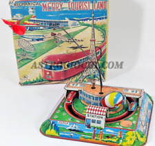 TIN TOY K JAPAN WIND UP AIRPORT TERMINAL TRAIN EXPRESS VINTAGE '60 IN BOX