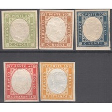 PROVINCE NAPOLETANE E SARDEGNA SERIE MISTA 5 V. G.O MH* / G.I MNH**