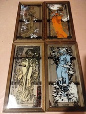 "Quattro Stagioni" di Alphonse Mucha - Set Di 4 specchi originali anni 70' 