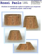 Paralume paraluce rustico in sughero accoppiato a pvc trasparente  made in Italy