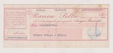 Miniassegni  Banca SELLA LUNGO - 200 lire Cinema Apollo 09.01.76 - Rif. BSELL981