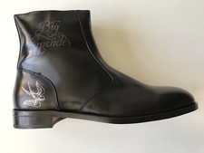 STIVALI PAUL SMITH MARK MAHONEY DA UOMO PEMBURY IN PELLE NERA CON ZIP TATUAGGIO TAGLIA 9 NUOVI