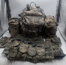 US MILITARY ACU MOLLE II ASSAULT PK + 2 tasche di supporto gilet + 9 tasche 357