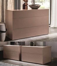 GRUPPO NOTTE MODERNO comodini e comò AF-VIA FRASSINO LACCATO CIPRIA CAMERA