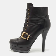 Stivaletti stringati in pelle