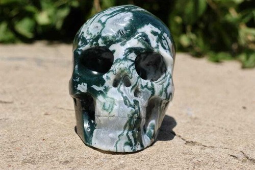 Hand carved moss agate - moss,
