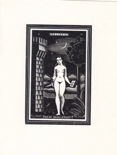 Exlibris incisione legno - incisione,
