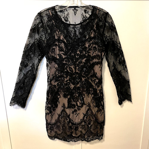 Abito express nero pizzo 4 - express,
