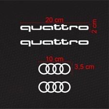 Kit 4 Adesivi Compatibili in Stile Audi Sport Quattro - Prespaziati Vari Modelli