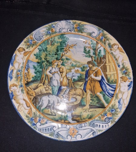 Grand plat majolique italie - majolique,