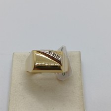 ANELLO DA UOMO IN ORO GIALLO E BIANCO 18KT CON ZIRCONI 8,35 GRAMMI N.25 (1650)
