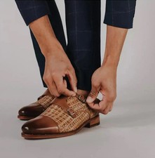 Scarpa elegante uomo Taft Lucca doppio cinturino monaco. Taglia 11/44