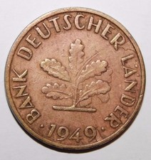 Difetto di Conio " Moneta Rara Germania 10 Pfennig 1949 J Amburgo "