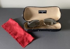 Occhiali da sole vintage originali CHANEL senza montatura 4002 argento lenti a specchio 124/22