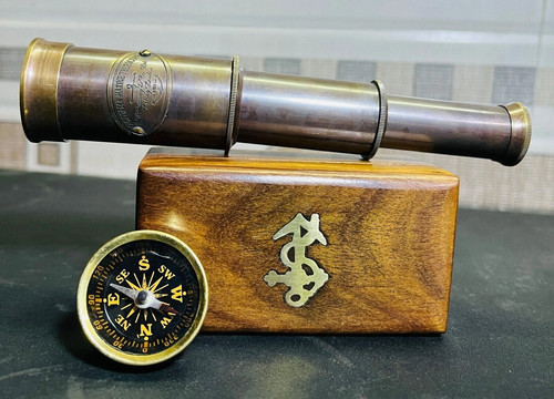 Bussola telescopio ottone - e,