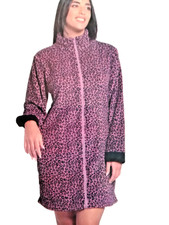 VESTAGLIA INVERNALE IN MORBIDO PILE CORAL  VANUE' APERTA ZIP TASCHE LATARELALE