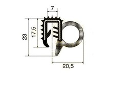 Guarnizione trafilato vano porta rubber trattore mezzi industriali vari usi 