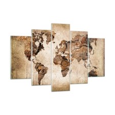 Quadro su Vetro 150x100cm mappa mondo moderno Stampe Immagini Moderni Murale