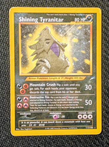 Pokemon card shining tyranitar - card,