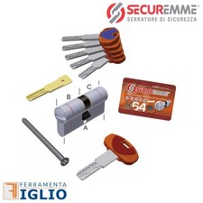 Cilindro Europeo di Altissima Sicurezza SECUREMME EVO K64 5 Chiavi +1X+1Cantiere