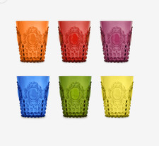 Set 6 bicchieri acqua colori assortiti - Baroque & Rock Baci Milano