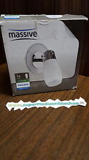MASSIVE-PHILIPS APPLIQUE RIGEL 52220/11/10 ACCIAIO VETRO - BIANCO - E14 CLASSE A