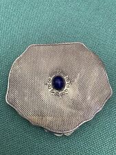 Punzoni Fascio,Portacipria argento 800 Inciso a Bulino Con Lapislazzuli Cabochon