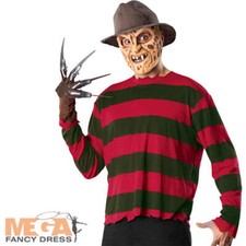 Freddy Krueger Camicia + Maschera Vestito Fantasia Halloween Horror Costume Uomo Outfit