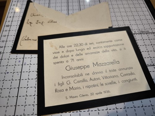 Annuncio funebre mauro - funebre, s.