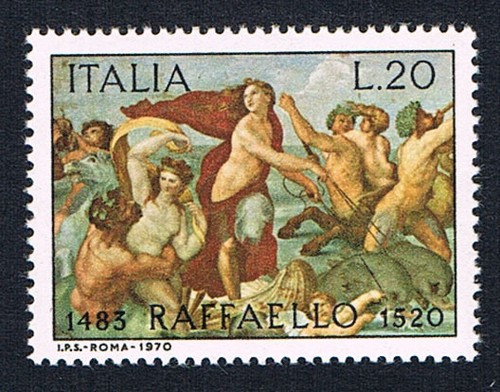 Italia francobollo raffaello - italia, 1
