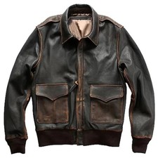 Giacca pelle vintage marrone
