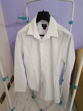Camicia bianca H&M taglia M bianca micro pois neri slim fit easy iron