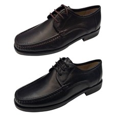 Scarpe Uomo Le Comodone MATTIA Mocassini Lacci Cuoio Pelle Agnello Nero Marrone