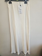 Gonna midi ZARA in raso panna