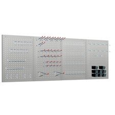 LUGO 24"X16" ORGANIZER DA PARETE PEGBOARD IN METALLO, 128 PZ 128 PZ PG-2416-SET-CM-GRIGIO
