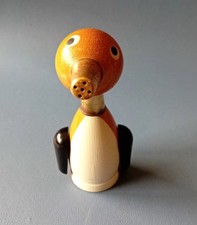 Sale & Pepe vintage Pinguino in Legno e Ottone. Design Mid-Century