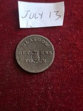 Gettone One Farthing 1828 Rivenditori Glasgow