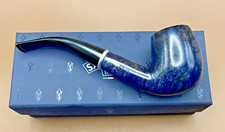 Savinelli Arcobaleno 606KS Tubo Biliardo Piegato Liscio Blu 6mm Italia con Scatola