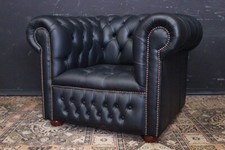 Poltrona / Chesterfield / Chester / club / originale pelle nera / black leather