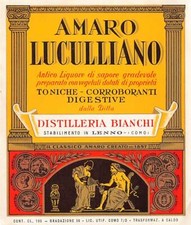 1015 "AMARO LUCULLIANO - DISTILLERIA BIANCHI - LENNO (CO)" ETICH. ORIG.