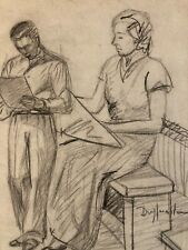 Disegno Arte 1930 Atelier Antico Carboncino Corso Uomo Jean Dreyfus Pittore