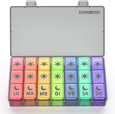 Portapillole Settimanale 7 Giorni GRANDE Pill Box Giornaliero Grande Stampa in I