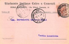B3704) CASALE MONFERRATO SINDACATO ITALIANO CALCI CEMENTO VIAGGIATA ALESSANDRIA